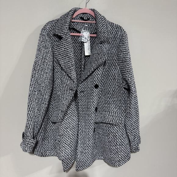 Nwt Bloomchic 18-20 2XL Tweed Lapel Collar Button Up Pocket Coat - Picture 13 of 13